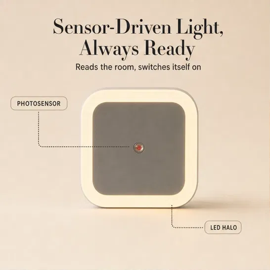 Halowick™ – Dusk-to-Dawn Smart Sensor LED Night Light with 3-Level Dimming + 50% OFF