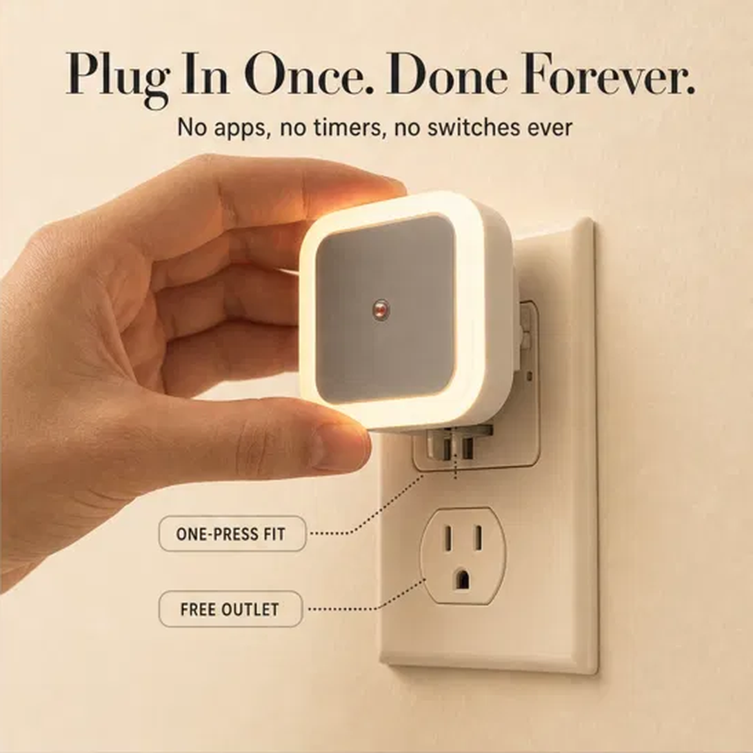Halowick™ – Dusk-to-Dawn Smart Sensor LED Night Light with 3-Level Dimming + 50% OFF