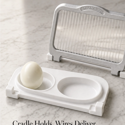 Evenly™ – Multi-Food Aluminum Slicer for Eggs, Bananas & Soft Fruit + 50% OFF