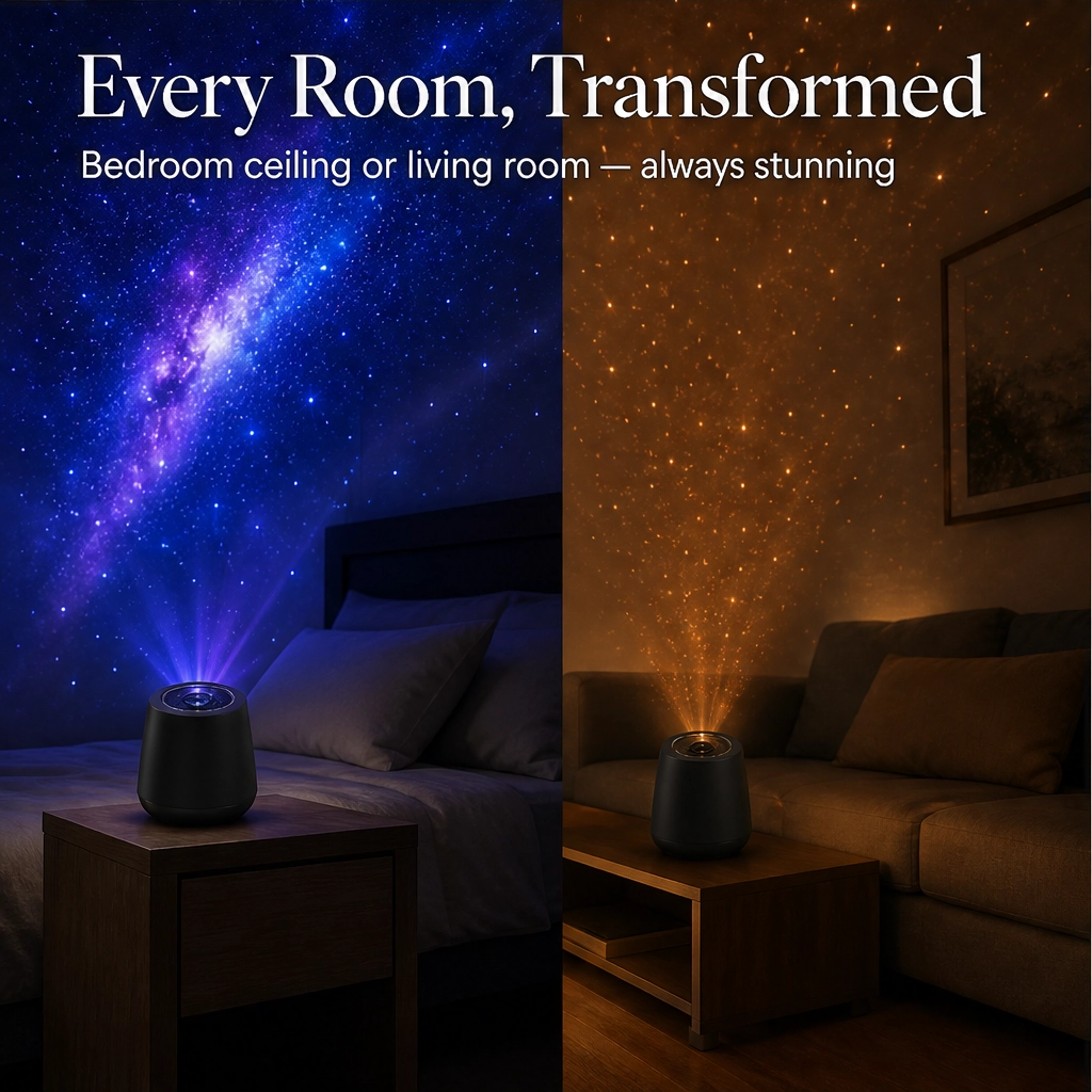 Aurova™ – Plug-and-Play HD Galaxy Star Projector with 10 Cosmic Scenes + 50% OFF