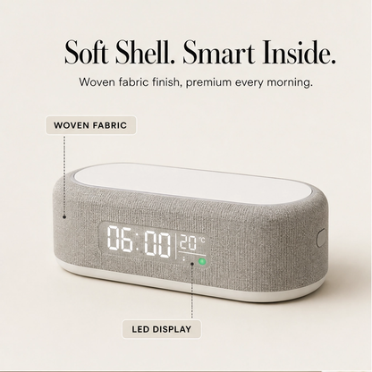 Duskwell™ – 6-in-1 Wireless Charging Station with Clock, Alarm, Speaker & Night Light + 50% OFF