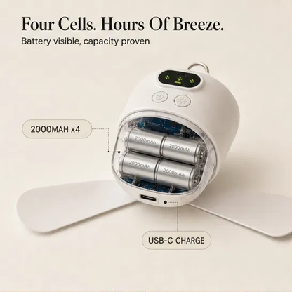 AeroPerch™ – Hang-Anywhere Rechargeable Fan with LED Light & Remote + 50% OFF