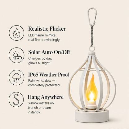 Lumora – Solar Hanging Lantern with Realistic Flickering Flame + 50% OFFa