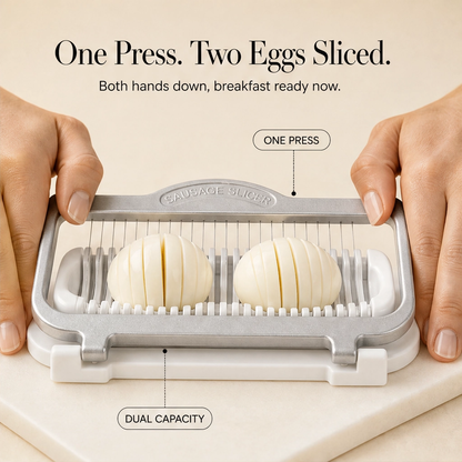 Evenly™ – Multi-Food Aluminum Slicer for Eggs, Bananas & Soft Fruit + 50% OFF