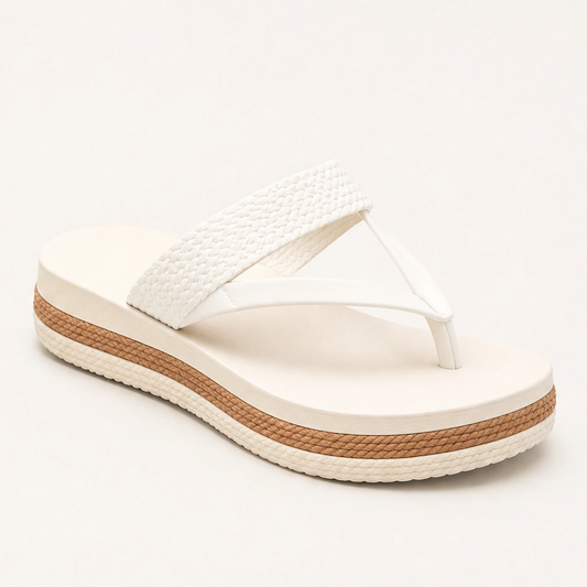Solira™ – Cushioned Platform Flip-Flops with Woven Strap + 50% OFF