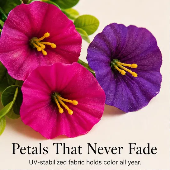 Bowerly™ – UV-Resistant Lifelike Hanging Morning Glory Vines for Outdoor Porch & Garden Decor + 50% OFF