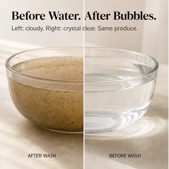 Lumicrisp™ – UV Sterilizing Bubble Washer for Fruits, Vegetables & Seafood + 50% OFF