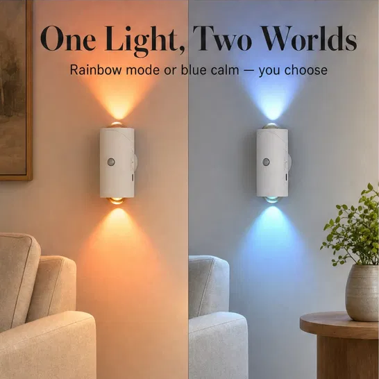 Glowmere™ – Motion-Sensing Rainbow Wall Night Light with Magnetic Install + 50% OFF