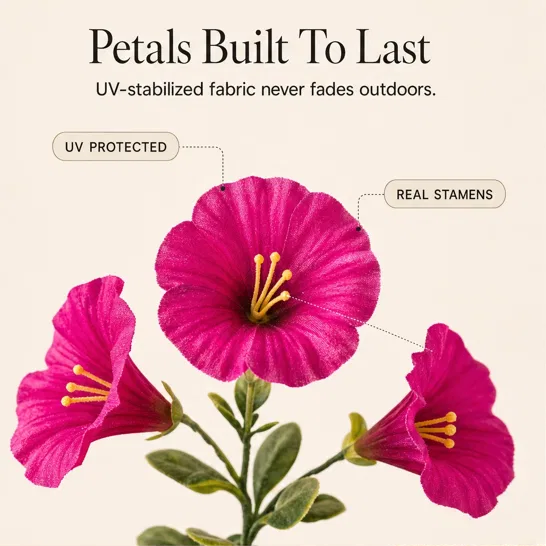 Bowerly™ – UV-Resistant Lifelike Hanging Morning Glory Vines for Outdoor Porch & Garden Decor + 50% OFF