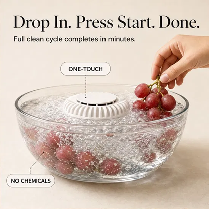 Lumicrisp™ – UV Sterilizing Bubble Washer for Fruits, Vegetables & Seafood + 50% OFF