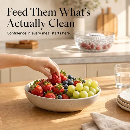 Lumicrisp™ – UV Sterilizing Bubble Washer for Fruits, Vegetables & Seafood + 50% OFF