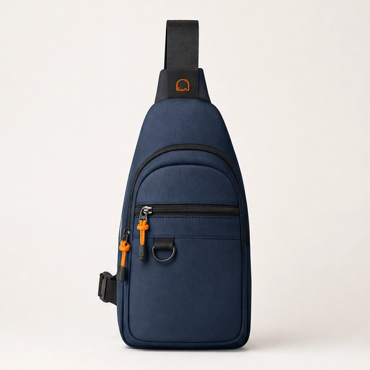 Stridewell – Water-Repellent Multi-Pocket Crossbody Sling Bag with Headphone Port + 50% OFF