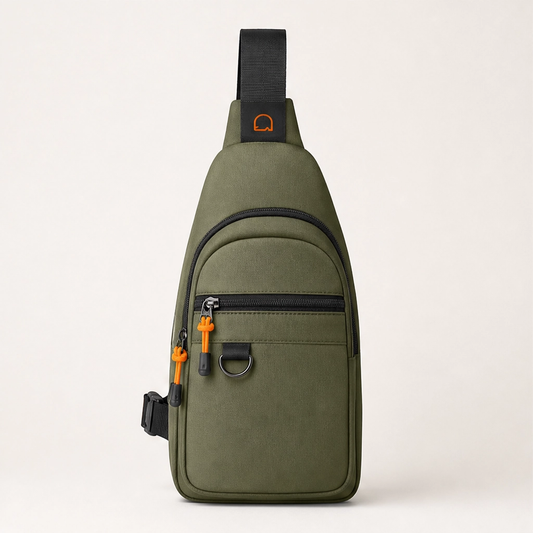 Stridewell – Water-Repellent Multi-Pocket Crossbody Sling Bag with Headphone Port + 50% OFF