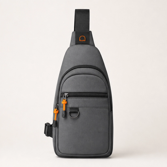 Stridewell – Water-Repellent Multi-Pocket Crossbody Sling Bag with Headphone Port + 50% OFF