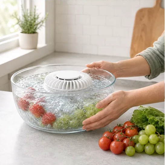 Lumicrisp™ – UV Sterilizing Bubble Washer for Fruits, Vegetables & Seafood + 50% OFF