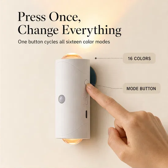 Glowmere™ – Motion-Sensing Rainbow Wall Night Light with Magnetic Install + 50% OFF