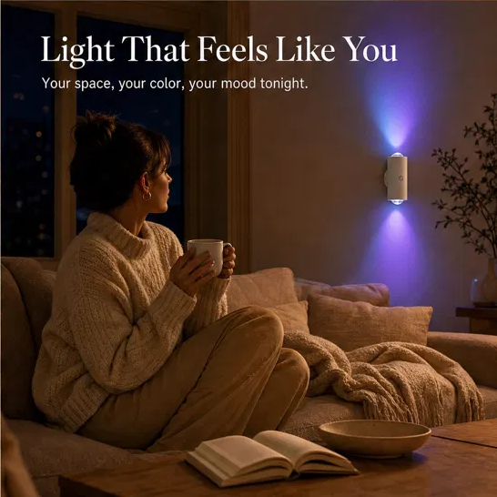 Glowmere™ – Motion-Sensing Rainbow Wall Night Light with Magnetic Install + 50% OFF