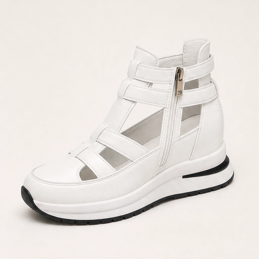 Stridewell – Cushioned Wedge Sandals with Side Zipper & Arch Support + 50% OFF