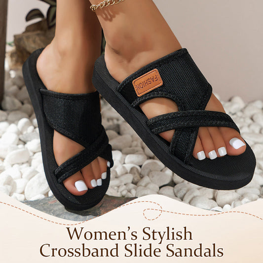 Sunweave – Lightweight Crossband Slide Sandals + 50% OFF