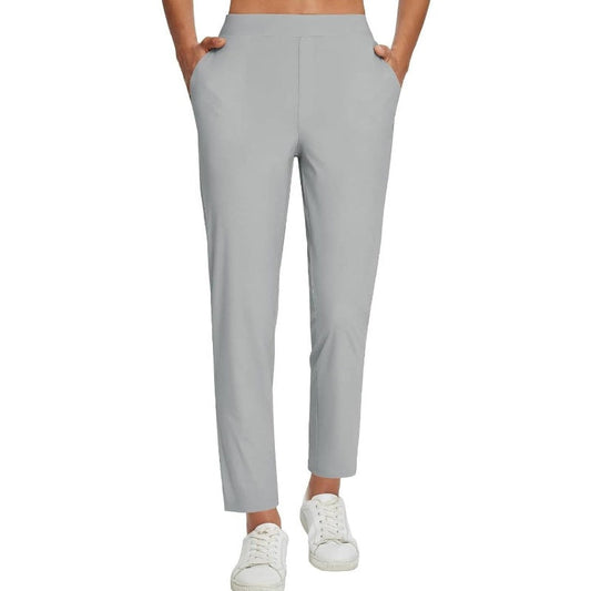 Vindra – Lightweight High-Waisted Zip-Pocket Ankle Trousers + 50% OFF