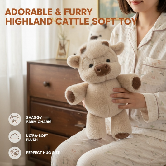 Heather & Hoof™ – Ultra-Soft 14" Highland Cow Plush Cuddle Companion + 50% OFF