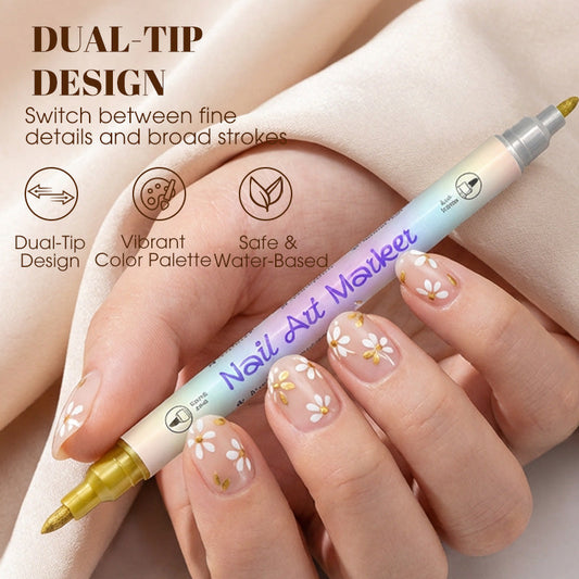 Inkbloom™ – Dual-Tip Quick-Dry Nail Art Marker Pens - BUY 1 + PICK 1 FREE COLOR