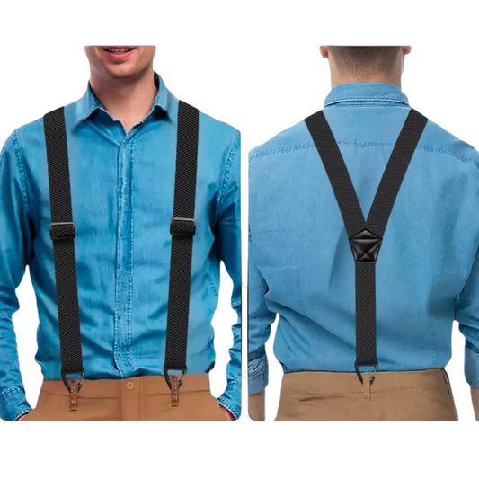 Bracewell – Heavy-Duty X-Back Suspenders with Locking Belt Loop Hooks + 50% OFF