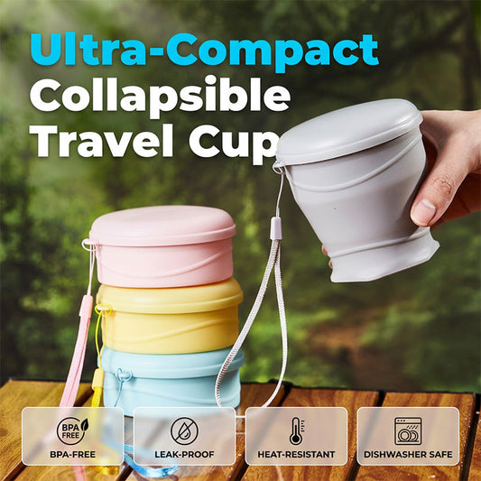 Canteo™ – Leak-Proof Collapsible Silicone Travel Cup with Lid & Wrist Strap + 50% OFF