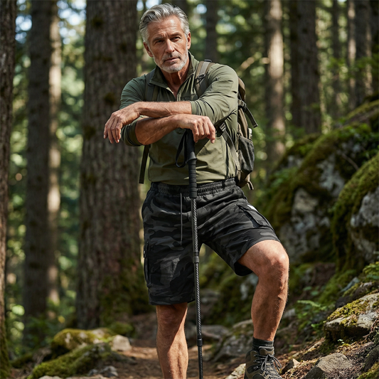 Ridgemont – Men's Camo Cargo Shorts with Elastic Drawstring Waist + 50% OFF