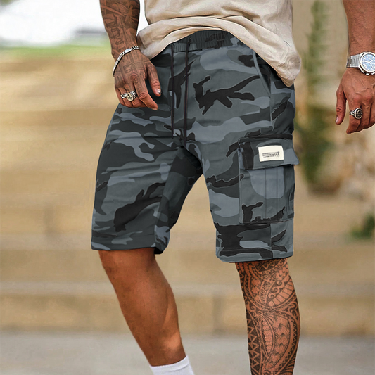 Ridgemont – Men's Camo Cargo Shorts with Elastic Drawstring Waist + 50% OFF