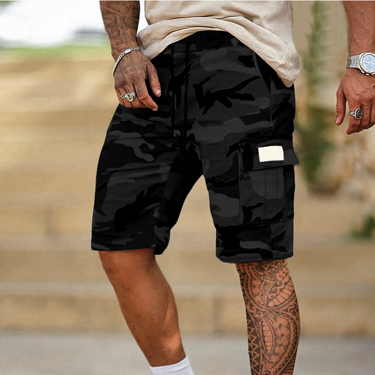 Ridgemont – Men's Camo Cargo Shorts with Elastic Drawstring Waist + 50% OFF