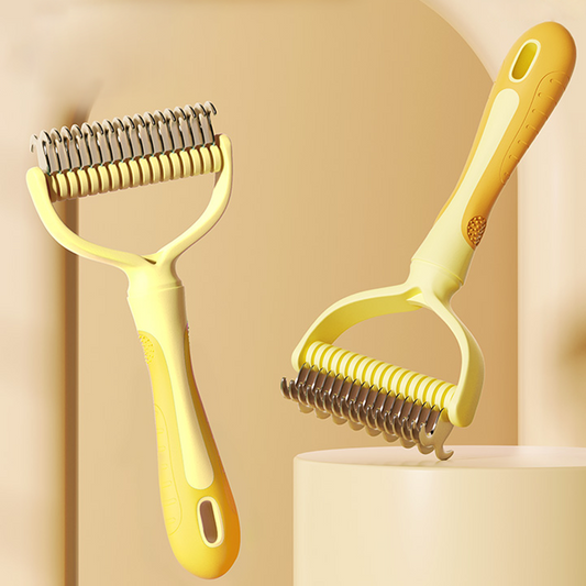 Coatcraft™ – Dual-Sided Dematting & De-Shedding Rake for Dogs & Cats + 50% OFF