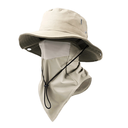 Shadecraft™ – UPF 50+ 360° Coverage Bucket Hat with Detachable Face Cover & Neck Flap + 50% OFF