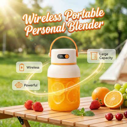 Frescato™ – Cordless Portable Blender with Digital Display & Dual Lid System + 50% OFF