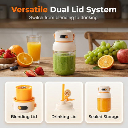 Frescato™ – Cordless Portable Blender with Digital Display & Dual Lid System + 50% OFF