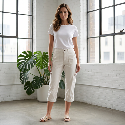 Driftease™ – Lightweight Cargo-Pocket Comfort Capri Pants + 50% OFF