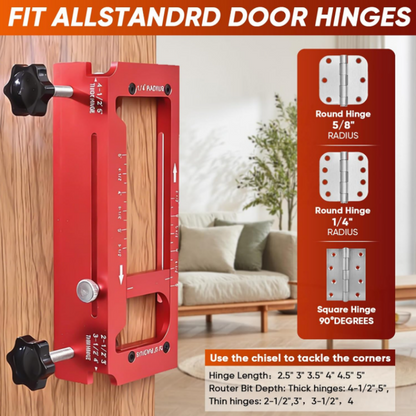 Mortisecraft – Adjustable Aluminum Hinge Mortise Jig Kit with Router Bit & Chisel-Ready Templates + 50% OFF