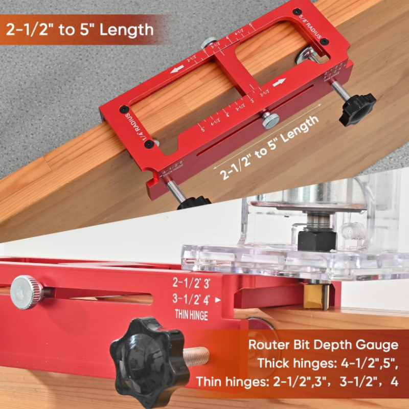 Mortisecraft – Adjustable Aluminum Hinge Mortise Jig Kit with Router Bit & Chisel-Ready Templates + 50% OFF