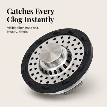 Steelbrook – 3-in-1 Pop-Up Stainless Steel Sink Stopper & Strainer + 50% OFF