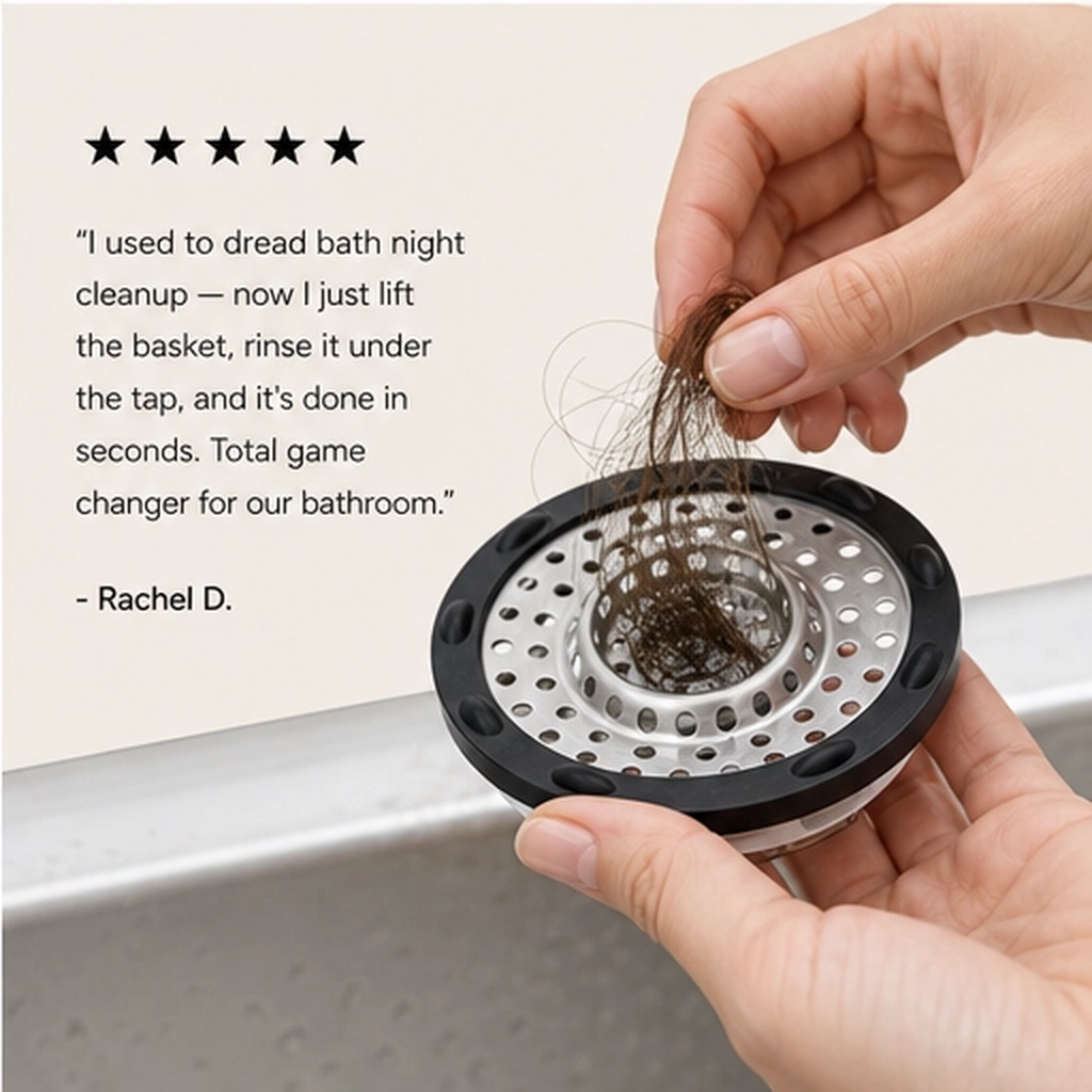 Steelbrook – 3-in-1 Pop-Up Stainless Steel Sink Stopper & Strainer + 50% OFF