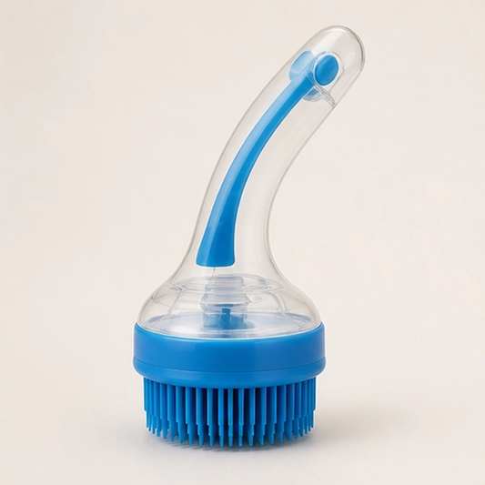 Scrubble – 2-in-1 Pet Bath Brush with Shampoo Dispenser & Long Handle + 50% OFF