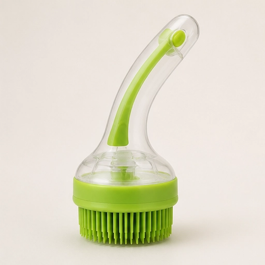 Scrubble – 2-in-1 Pet Bath Brush with Shampoo Dispenser & Long Handle + 50% OFF