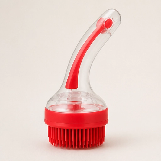 Scrubble – 2-in-1 Pet Bath Brush with Shampoo Dispenser & Long Handle + 50% OFF